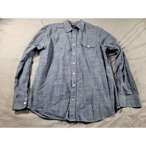Gap Mens XL Long Sleeve Button up Shirt Chambray Denim‎ Blue, chest pocket